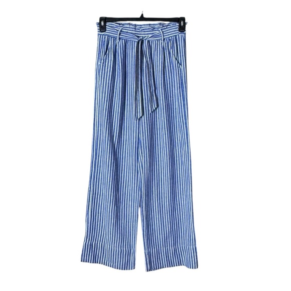 Womens Paperbag Pants Small Wide Leg Coastal Beachy Euro‎ Summer New England - Picture 1 of 7